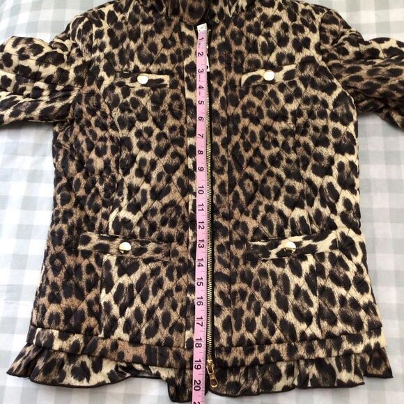 LEOPARD Love Moschino quilted jacket animal puffer prints gold zippers size 4 - Picture 11 of 16